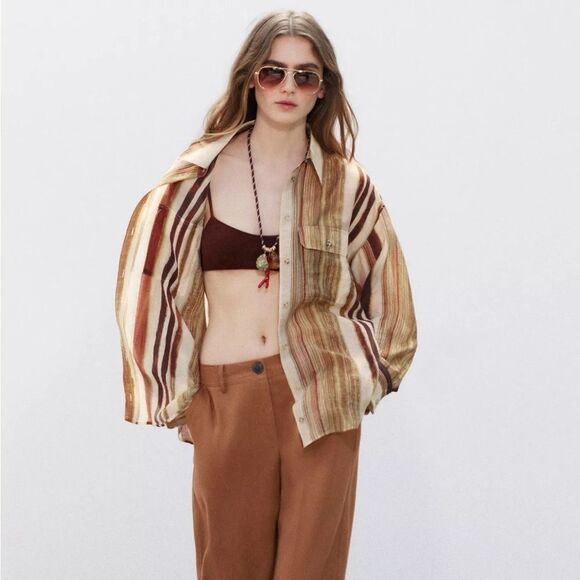 ZARA OVERSIZED STRIPED SHIRT - Picture 11 of 11